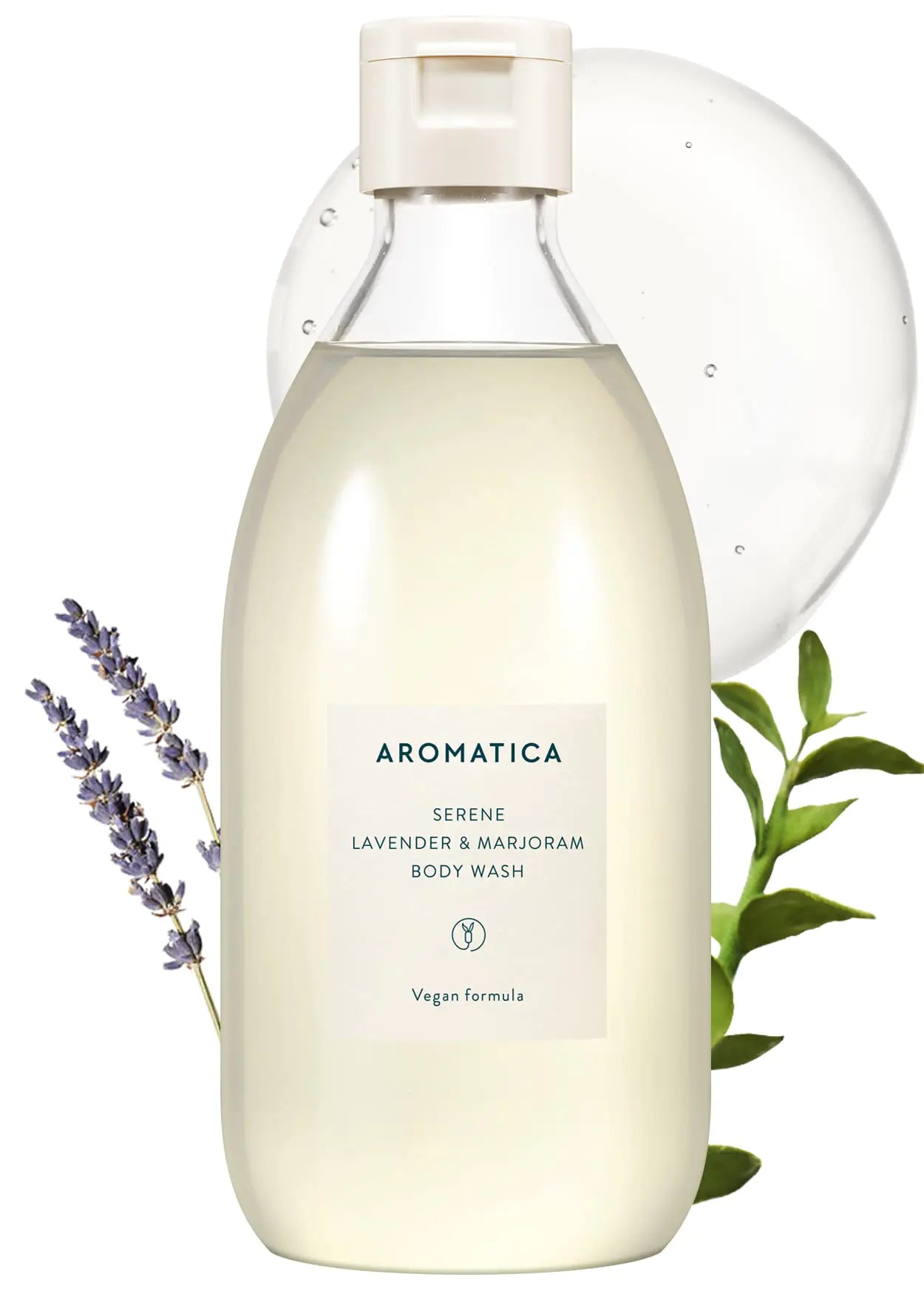AROMATICA Serene Body Wash Lavender & Marjoram 10.14oz / 300ml Vegan Daily In-Shower Wash Blended w/Naturally Derived Scents