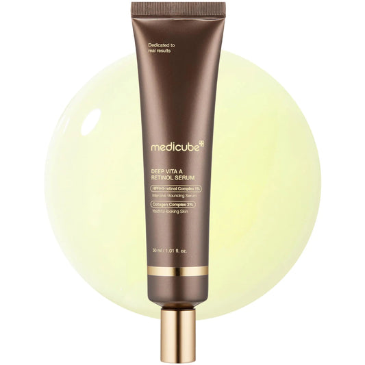 Medicube Deep Reviving Bakuchiol Retinol Facial Serum - Anti-Aging 4th Gen Retinol & Bakuchiol - Targets Fine Lines Uneven Skin Tone Blemish Scars - Korean Skin Care Low Irritant 1.69 oz