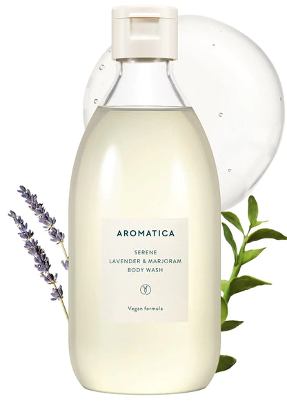 AROMATICA Serene Body Wash Lavender & Marjoram 10.14oz / 300ml Vegan Daily In-Shower Wash Blended w/Naturally Derived Scents